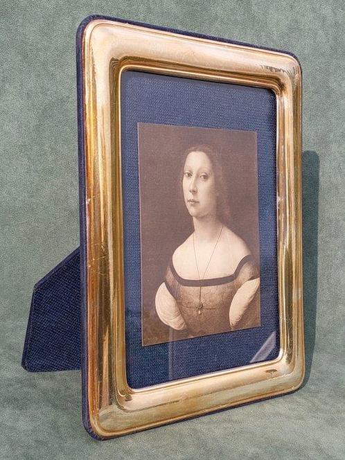 Cadre photo - Argent 925 - Grande liste dorée à lor, Antiek en Kunst, Antiek | Zilver en Goud