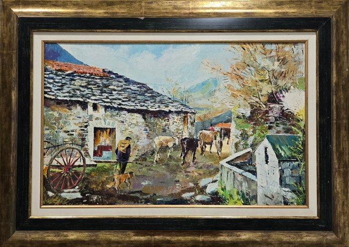 Pere Danés Berga (1945) - NO RESERVE - Regreso al establo, Antiek en Kunst, Kunst | Schilderijen | Klassiek