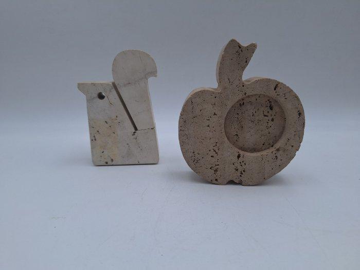 Sculpture, Mela scoiattolo - 13 cm - travertin, Antiquités & Art, Curiosités & Brocante