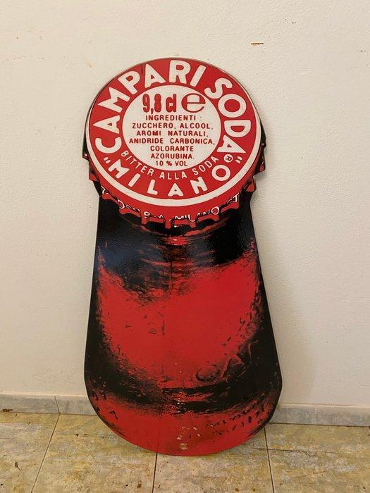 campari - Bottel Campari van ijzer - campari spa - Plaque -, Antiek en Kunst, Antiek | Wandborden en Tegels