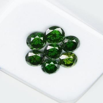 7 pcs Diamant (Kleurbehandeld) - 1.18 ct - Rond - Fancy