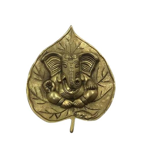 Ganesha op Blad Wandhanger - zware messing, Sports & Fitness, Produits de santé, Wellness & Bien-être, Enlèvement ou Envoi