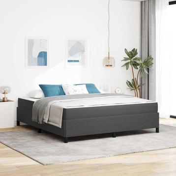 vidaXL Bedframe Donkergrijs 180 x 200 cm Katoenen stof, Verzenden