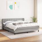vidaXL Boxspring met matras stof lichtgrijs 160x200 cm, Verzenden, Nieuw