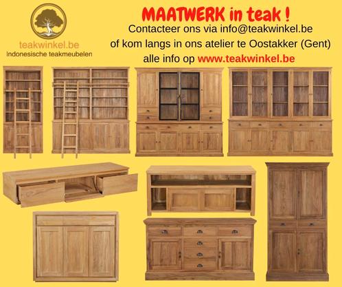 Betaalbare meubelen in teak ! (inclusief maatwerk), Huis en Inrichting, Kasten | Vitrinekasten, Nieuw, Met lade(s), Met deur(en)