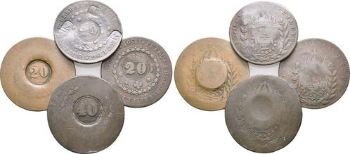 Lot 4 Kupfer munten Portugal Brasilien:, Timbres & Monnaies, Monnaies | Amérique, Envoi