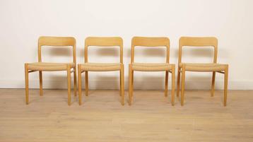 4 x vintage eetkamerstoelen | Niels Otto Møller | Model 75 |, Ophalen of Verzenden, Nieuw