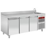 Geventileerde koeltafel "muraal", 3 deuren GN 1/1, met spoel, Verzenden, Nieuw in verpakking, Koelen en Vriezen