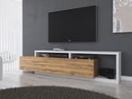 TV Meubel - Eiken met Wit - 219x45x52 cm - TV kast met lade, Huis en Inrichting, Kasten |Televisiemeubels, Nieuw, Overige materialen
