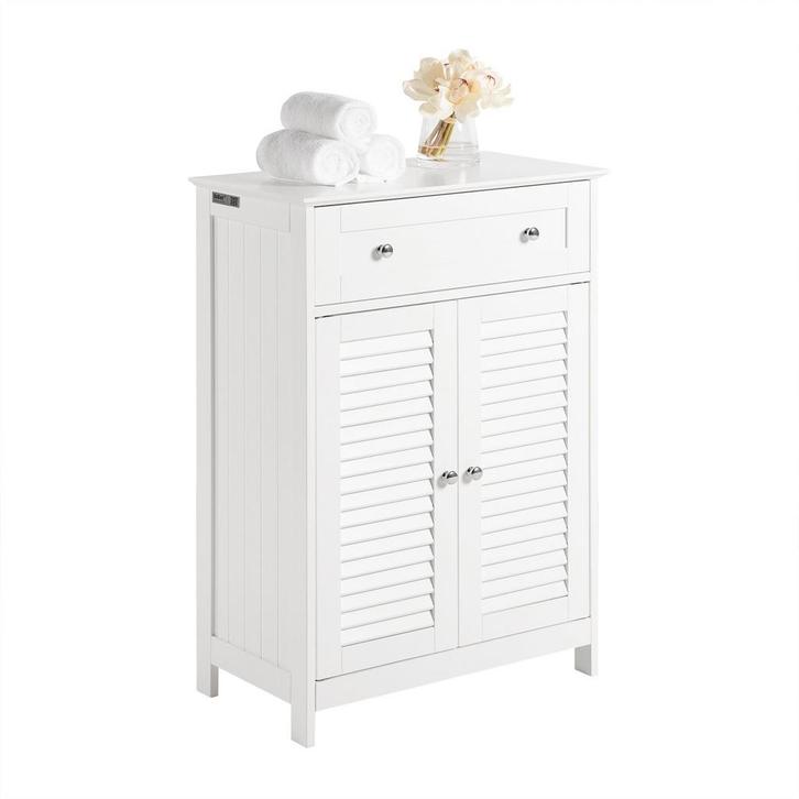 Tweedekans | SoBuy Badkamerkast - Lade en 2 Deuren - MDF -, Huis en Inrichting, Woonaccessoires | Spiegels, Ophalen of Verzenden