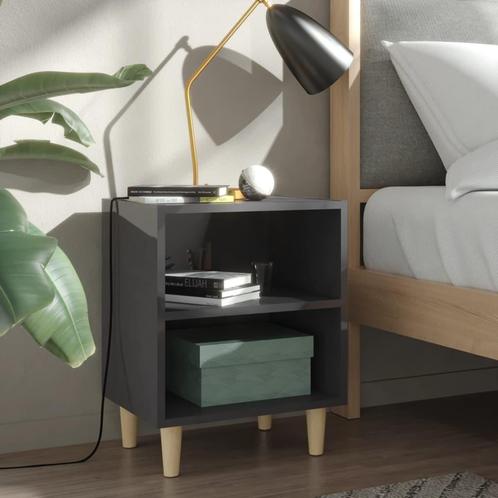 vidaXL Nachtkastje met houten poten 40x30x50 cm hoogglans, Huis en Inrichting, Slaapkamer | Nachtkastjes, Nieuw, Verzenden