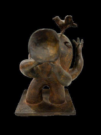 Juan García Ripollés (1932) - sculptuur, Dulzainero - 30 cm, Antiek en Kunst, Antiek | Overige Antiek