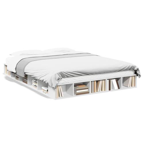 vidaXL Cadre de lit blanc 160x200 cm bois dingénierie, Huis en Inrichting, Slaapkamer | Bedden, Verzenden