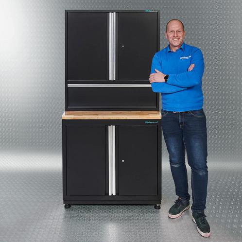 Datona PREMIUM werkbank met eiken werkblad 92 cm breed -, Doe-het-zelf en Bouw, Werkbanken, Ophalen of Verzenden