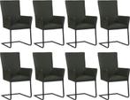 Set van 8 Donkergroene leren industriële eetkamerstoelen -, Nieuw, Vijf, Zes of meer stoelen, Modern, Leer