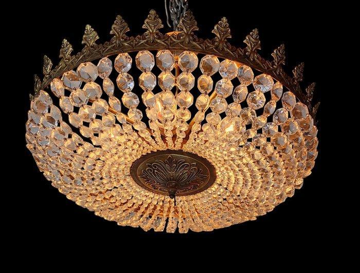 Plafondlamp - brons, glas, Huis en Inrichting, Overige Huis en Inrichting