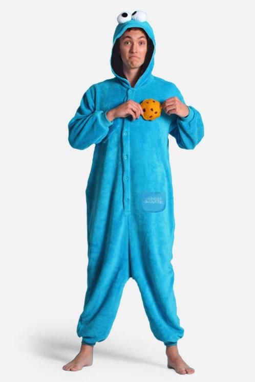 Onesie Koekiemonster Pak Kostuum L-XL Blauw Koekiemonsterpak, Kleding | Heren, Carnavalskleding en Feestkleding, Nieuw, Ophalen of Verzenden