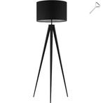 tectake Staande lamp Lunaris, textielkap, driepootsframe - z, Verzenden