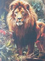 Tissu exclusif Panama 100 % coton double dessin lion forêt -