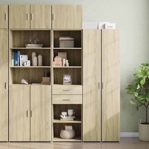 vidaXL Opbergkast smal 50x42,5x225 cm bewerkt hout sonoma, Huis en Inrichting, Kasten | Dressoirs, Nieuw, Verzenden