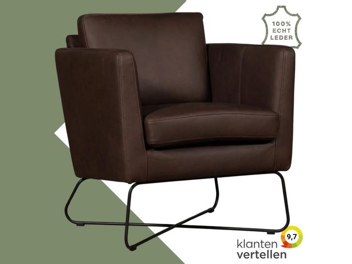 Leren fauteuil Club, Huis en Inrichting, Fauteuils, 75 tot 100 cm, 75 tot 100 cm, Nieuw, Leer, Ophalen of Verzenden