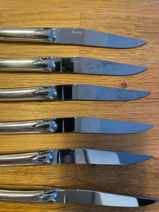 Laguiole - Philippe Starck - Tafelmessenset (6) - Staal, Antiquités & Art, Antiquités | Meubles | Tables