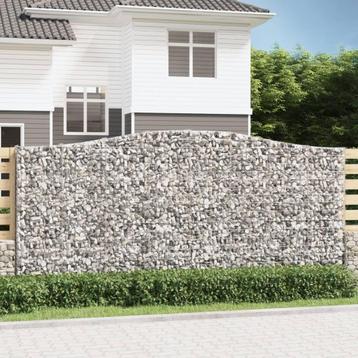 vidaXL Schanskorf gewelfd 400x30x180/200 cm gegalvaniseerd, Tuin en Terras, Bloempotten, Verzenden, Nieuw
