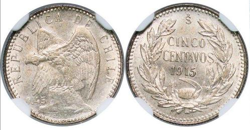 Chili. 5 Centavos 1915 - PCGS MS65, Postzegels en Munten, Munten | Europa | Niet-Euromunten