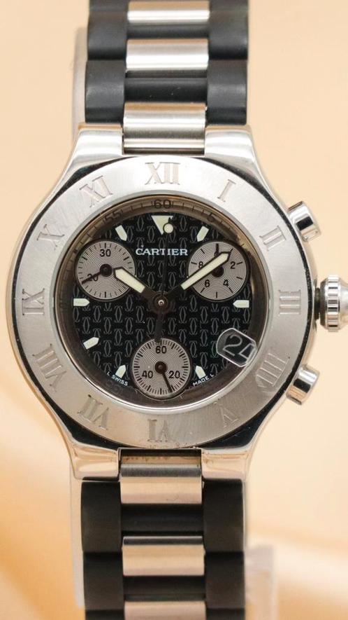 Cartier 21 Chronoscaph 2996 uit 2007, Handtassen en Accessoires, Horloges | Dames, Verzenden