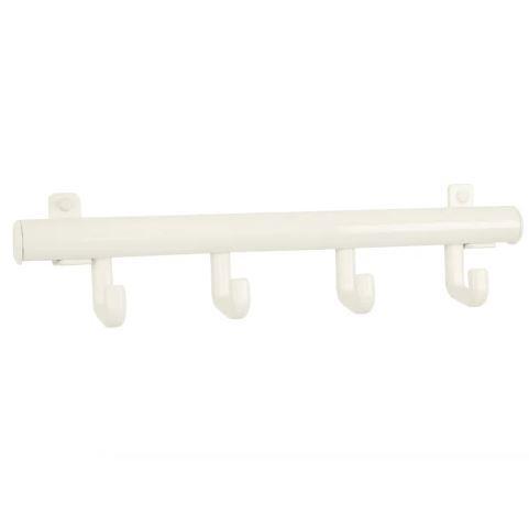 Wandkapstok Techno met 4 kunststof haken wit, Maison & Meubles, Accessoires pour la Maison | Portemanteaux