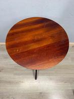 Ronde bijzettafel in donker hout – jaren 60 - Table, Antiek en Kunst
