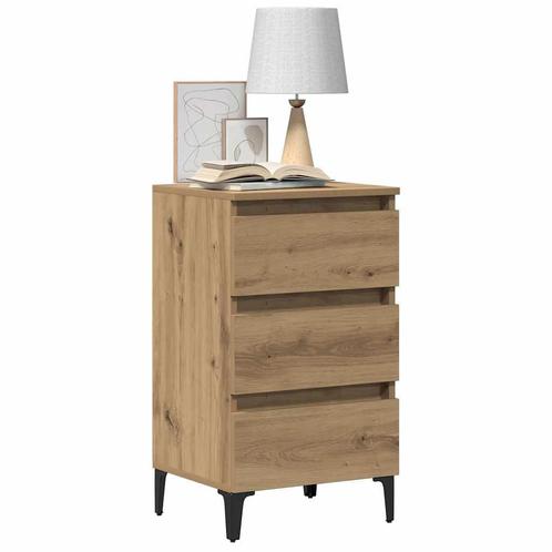 vidaXL Nachtkastje met metalen poten 40x35x69 cm artisanaal, Huis en Inrichting, Slaapkamer | Nachtkastjes, Nieuw, Verzenden