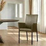 Leren eetkamerstoel Comfort met armleuning - Granada Moss, Huis en Inrichting, Stoelen, Ophalen of Verzenden, Nieuw, Leer, Modern