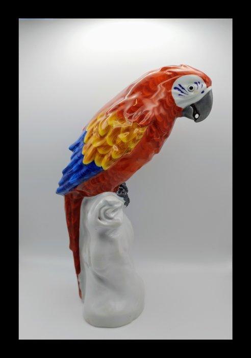 Herend - Figure - Big Parrot on branch - Porcelaine, Antiek en Kunst, Antiek | Glaswerk en Kristal