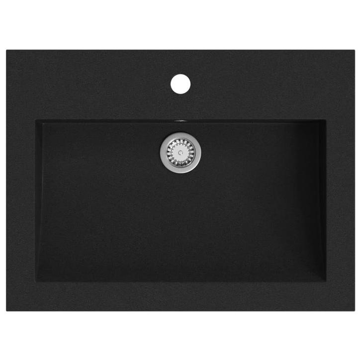 Wastafel 600x450 Zwart | OP = OP | Badkamerkoopje -55%, Huis en Inrichting, Badkamer | Badkamermeubels, 25 tot 50 cm, Nieuw, Wasbak of Wastafel