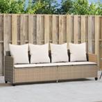 vidaXL Chaise longue avec coussins beige résine tressée, Jardin & Terrasse, Chaises longues, Verzenden, Neuf