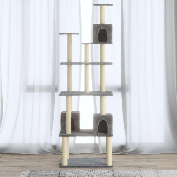 vidaXL Kattenmeubel met sisal krabpalen 188 cm lichtgrijs, Dieren en Toebehoren, Katten-accessoires, Nieuw, Verzenden