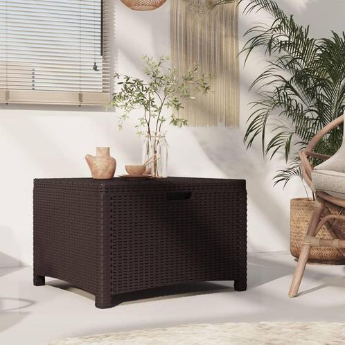 vidaXL Tuinbox 60x54x41 cm PP rattan bruin, Tuin en Terras, Bergingen en Tuinkasten, Nieuw, Verzenden