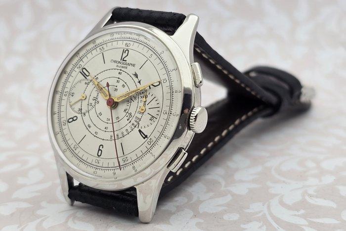 Chronographe Suisse - Cal. Landeron 151 - Zonder, Handtassen en Accessoires, Horloges | Heren