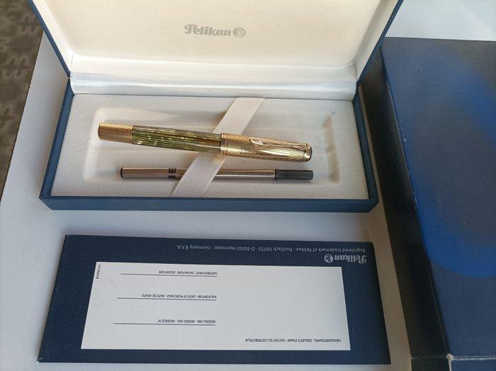 Pelikan - Pelikan R450 Vermeil Sterling Silver Sea Green, Verzamelen, Pennenverzamelingen