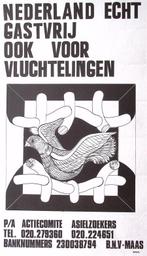 Demonstratie voor mensenrechten en voor asiel op poster, Verzenden, Nieuw, Overige onderwerpen, Met lijst