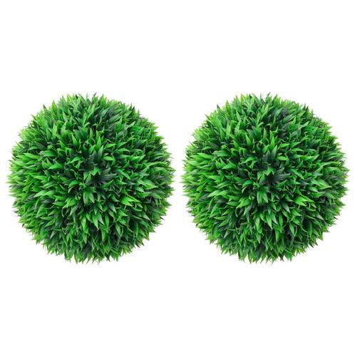 vidaXL Kunstbuxusbollen 2 st 38 cm, Huis en Inrichting, Woonaccessoires | Kunstplanten en Kunstbloemen, Nieuw, Verzenden