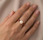 Ring - 18 karaat Geel goud, Witgoud - 0.30ct. tw. Granaat -, Nieuw