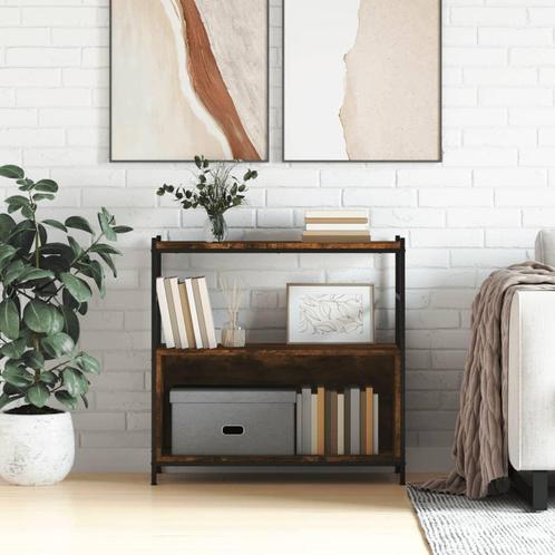 vidaXL Boekenrek 80x30x78,5 cm bewerkt hout en ijzer gerookt, Huis en Inrichting, Kasten | Boekenkasten, Nieuw, Verzenden