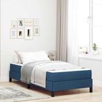 vidaXL Boxspring bed met matras Blauw 90 x 200 cm Stof, Huis en Inrichting, Slaapkamer | Bedden, Verzenden, Nieuw