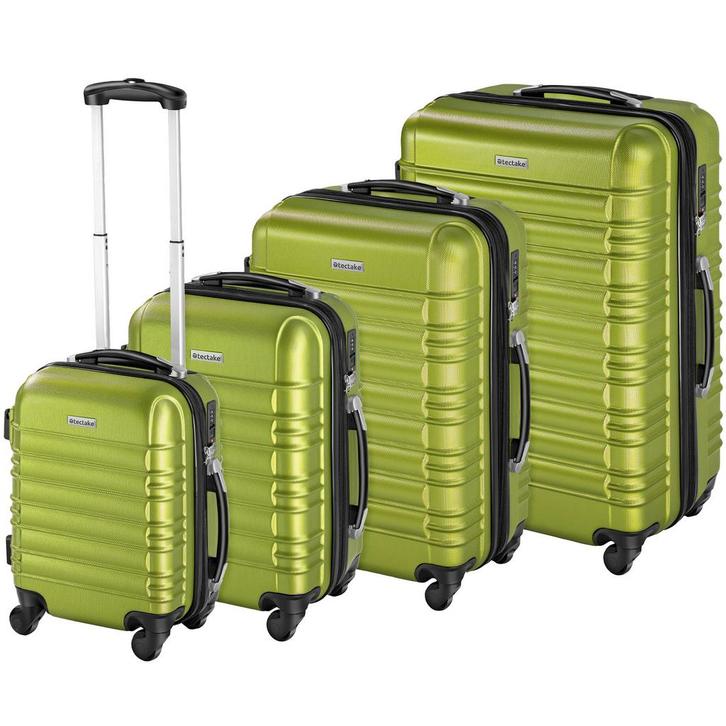 tectake Kofferset ABS 4-dlg. - groen, Handtassen en Accessoires, Uiterlijk | Cosmetica en Make-up, Verzenden