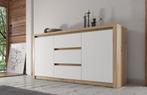 Dressoir Melody - Wit - Eiken - 140x43x80 cm - Kast, Huis en Inrichting, Nieuw, 25 tot 50 cm, 100 tot 150 cm, Verzenden