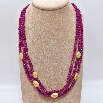 Sans Prix de Réserve - Collier Argent - 150.00ct. tw. Rubis beschikbaar voor biedingen