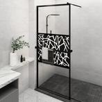 vidaXL Paroi de douche avec étagère Noir 100x195cm Verre, Verzenden, Neuf