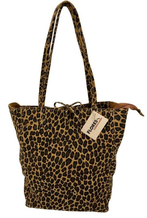 Luipaard Cognac Vera Pelle wild leren shopper, Handtassen en Accessoires, Tassen | Schoudertassen, Verzenden